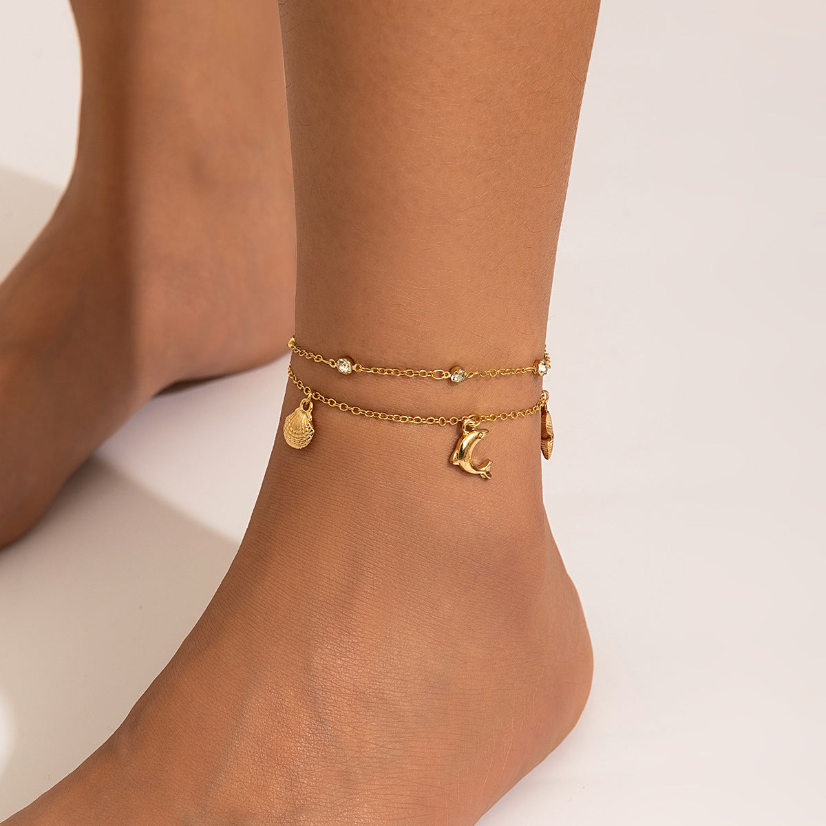 Bracelet de Cheville Plage – Perles, Étoiles & Charms Océan