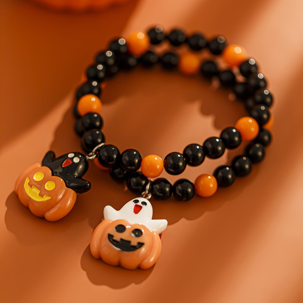 Lot de Bracelets Halloween – Citrouilles, Fantômes & Perles Orange