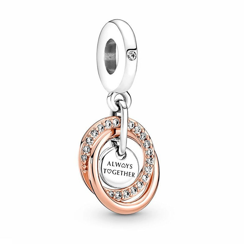 Pendentif Double Cœur & Moto & plus – Argent Sterling S925