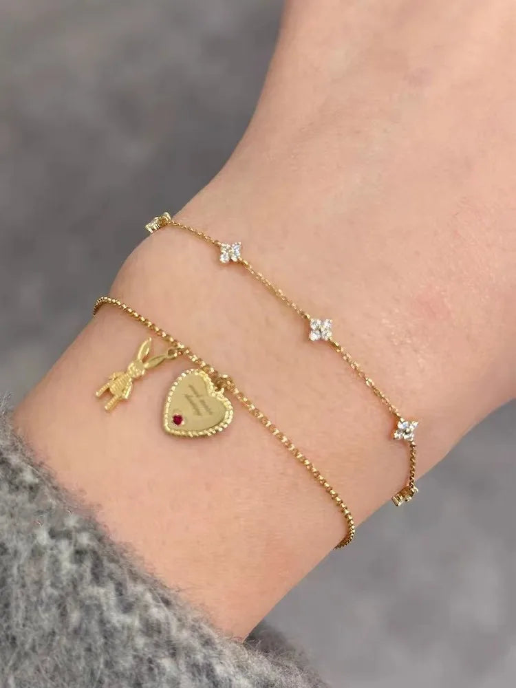 Bracelet Fleurs Zircon – Argent 925 & Raffinement Fleuri