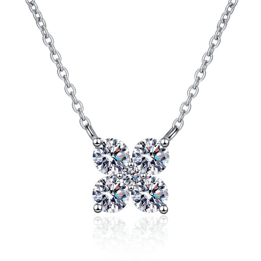 Collier Géométrique Moissanite 1,26 Carat – Argent 925 & Éclat Moderne