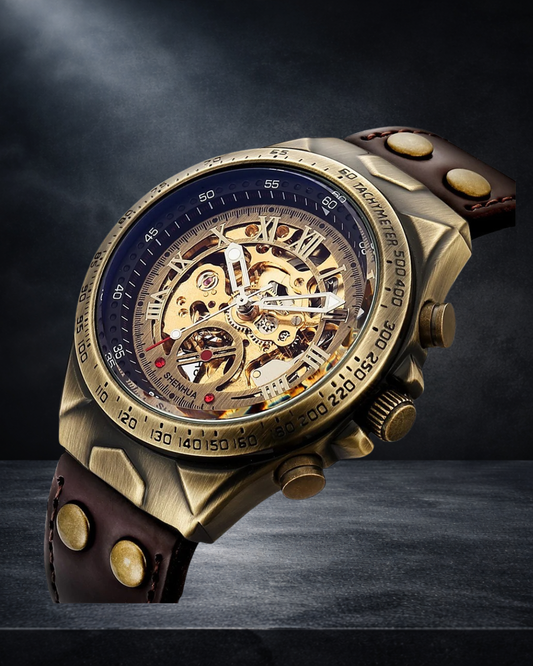 Montre Automatique Homme – Design Squelette Style Ancien