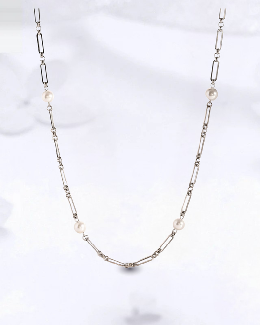 Collier Chaîne Perle – Acier Inoxydable & Élégance Moderne