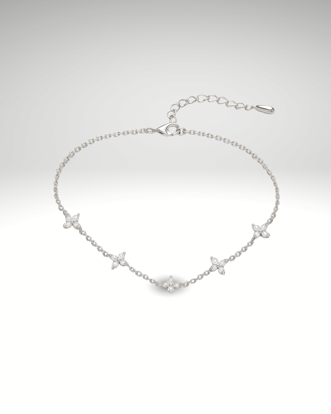 Bracelet Fleurs Zircon – Argent 925 & Raffinement Fleuri