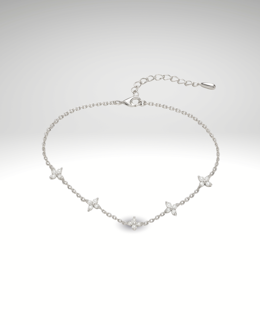 Bracelet Fleurs Zircon – Argent 925 & Raffinement Fleuri