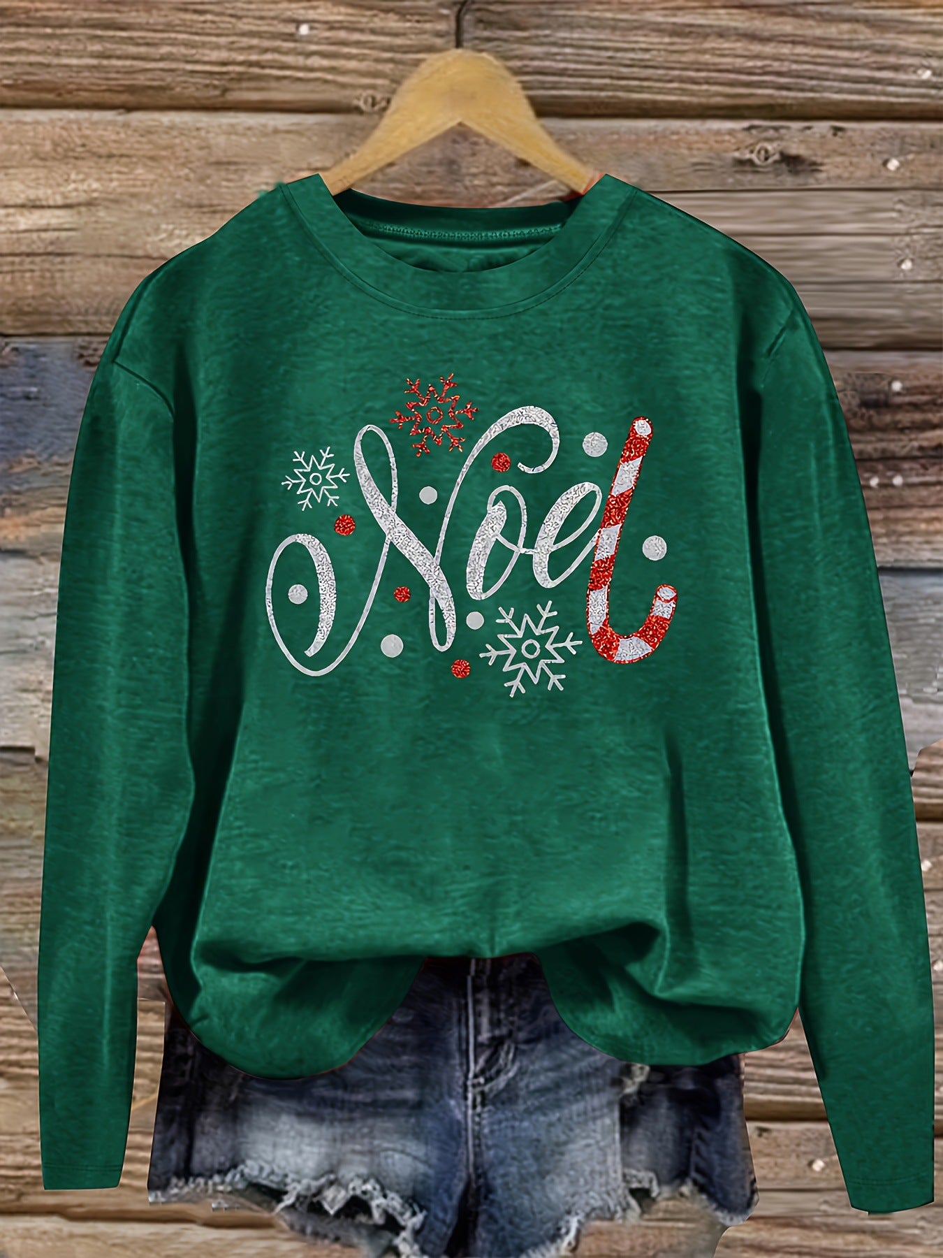 Pull de Noël Vintage pour Femme – Motif Flocons de Neige & Sucreries de Noël