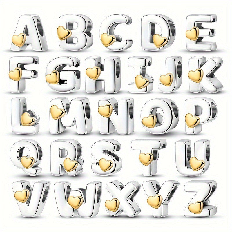 Pendentifs Lettres A-Z – Cuivre Plaqué Argent