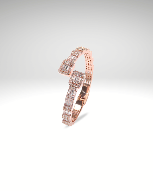 Bracelet Entrelacé Bicolore – Style Hip-Hop & Strass Brillants