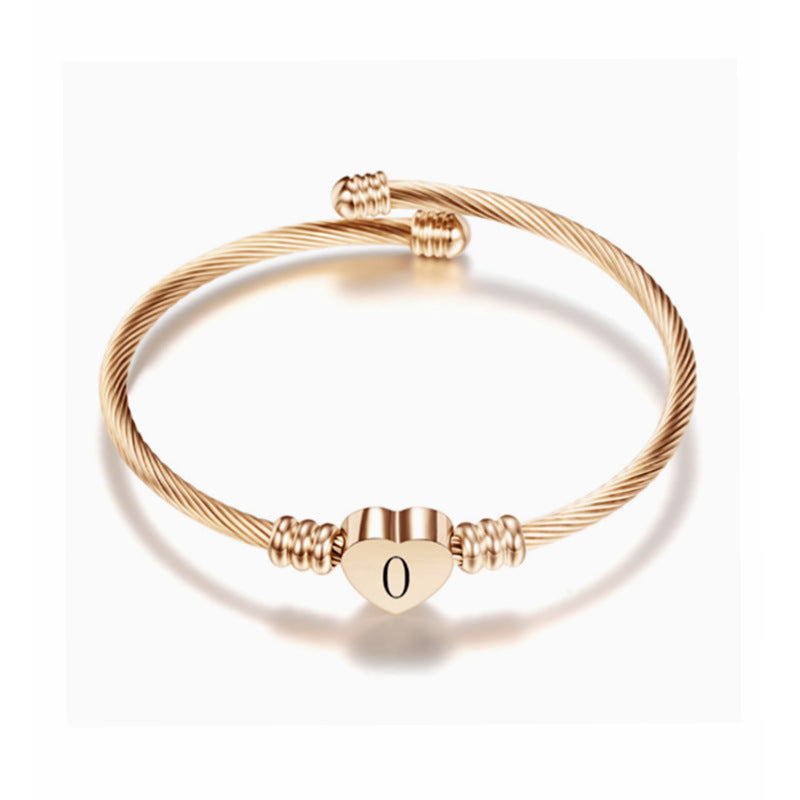Bracelet Initiale – Acier tressé & Lettre personnalisée (A à Z) Un bijou symbolique, fin et tendance