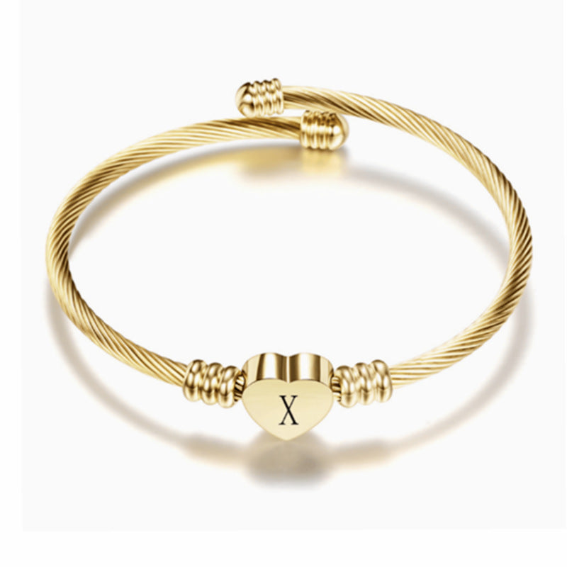 Bracelet Initiale – Acier tressé & Lettre personnalisée (A à Z) Un bijou symbolique, fin et tendance