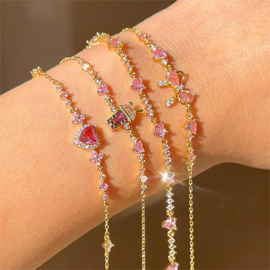 Bracelet Papillon & Cœur – Zircon Brillant & Douceur Romantique