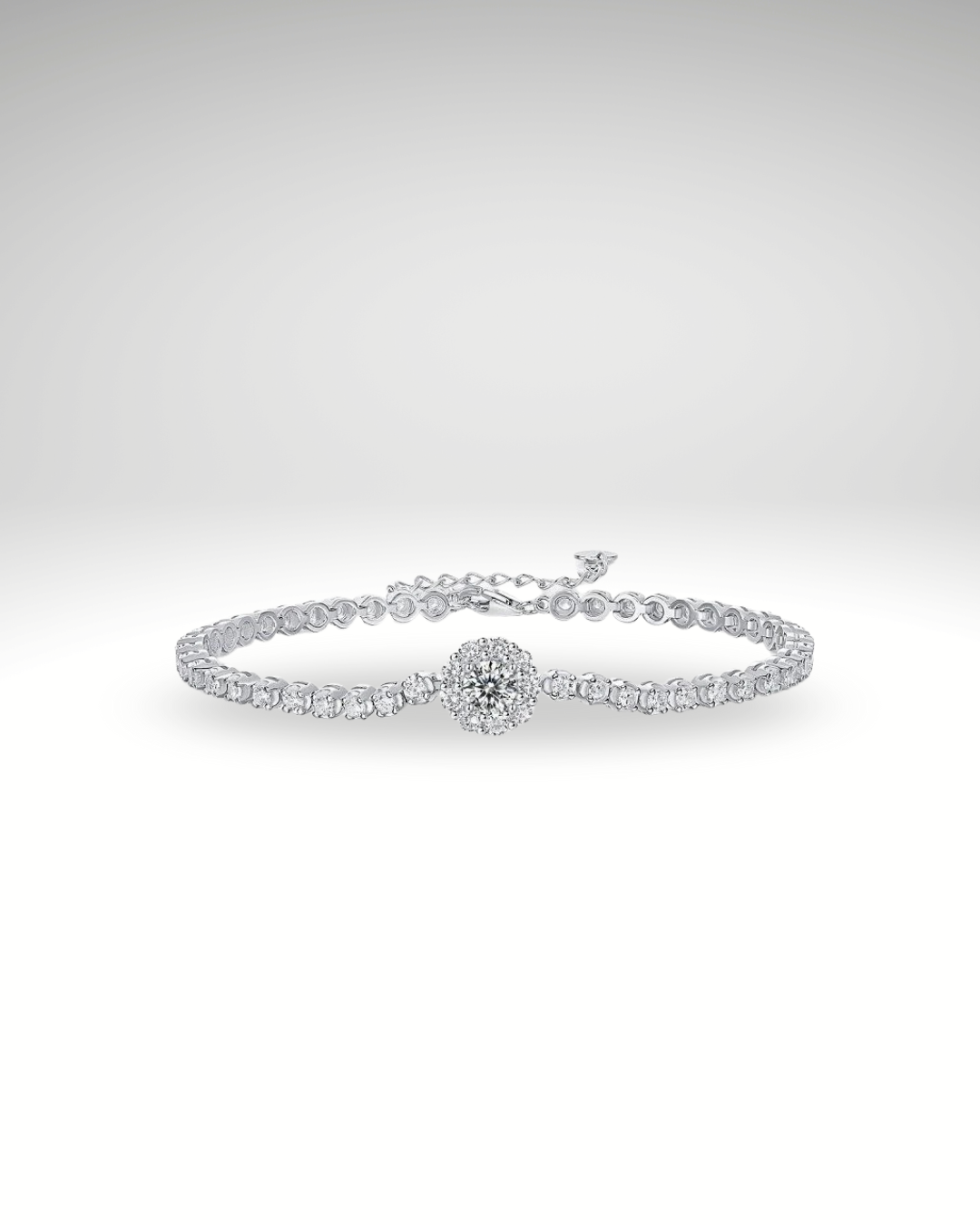 Bracelet Éclat Royal en Argent 925 – Finition Or Blanc & Zirconium ✨