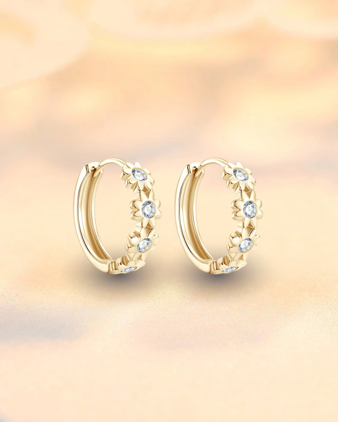 Créoles Fleur Moissanite