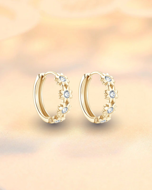 Créoles Fleur Moissanite