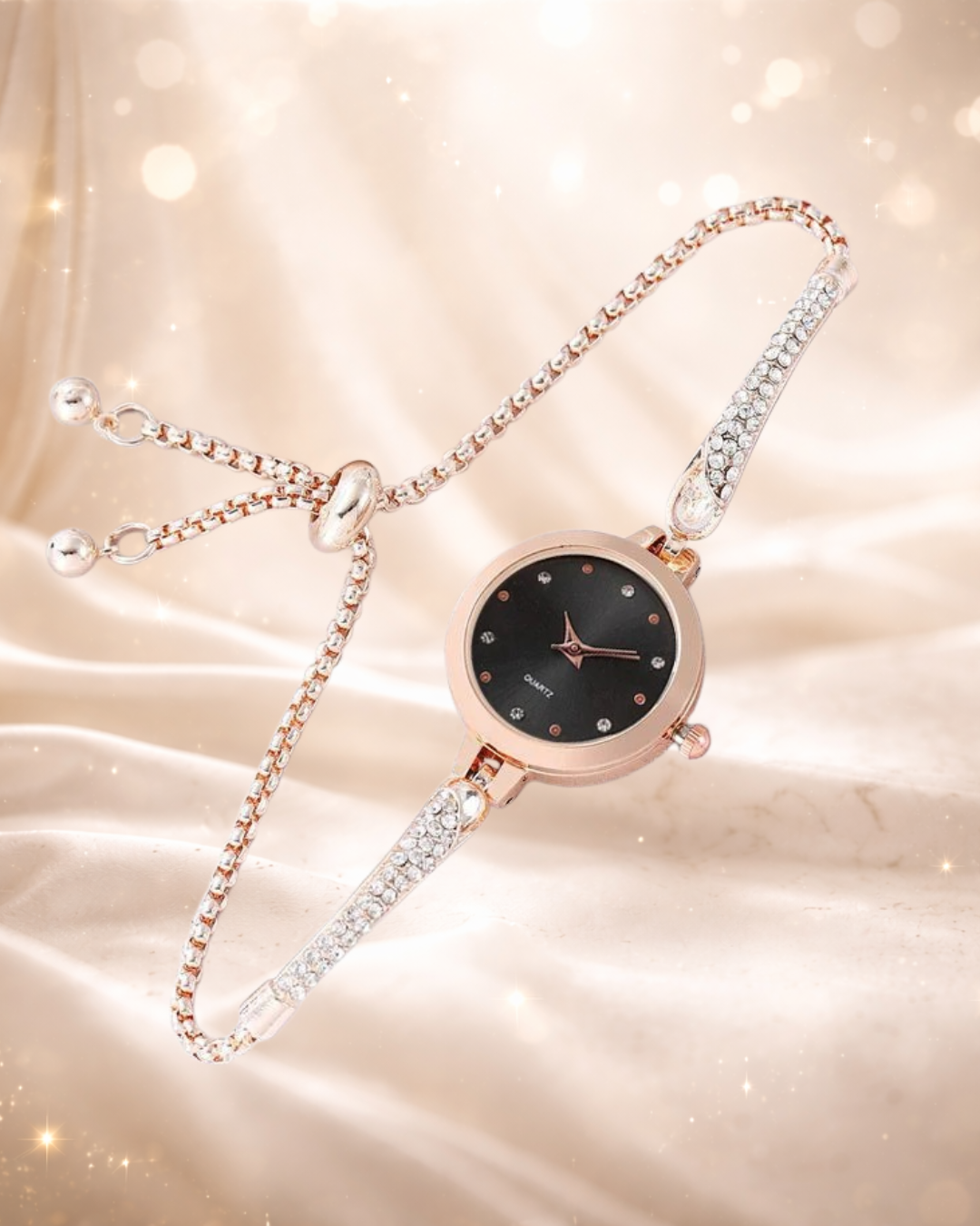 Montre Bracelet Élégante – Cadran Minimaliste & Détails Diamantés