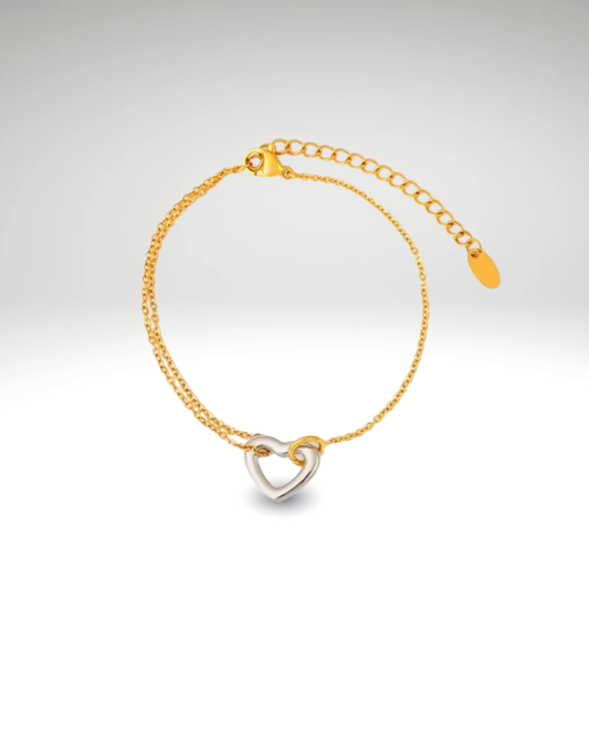 Bracelet Cœur Doré – Plaqué Or 18K & Élégance Minimaliste