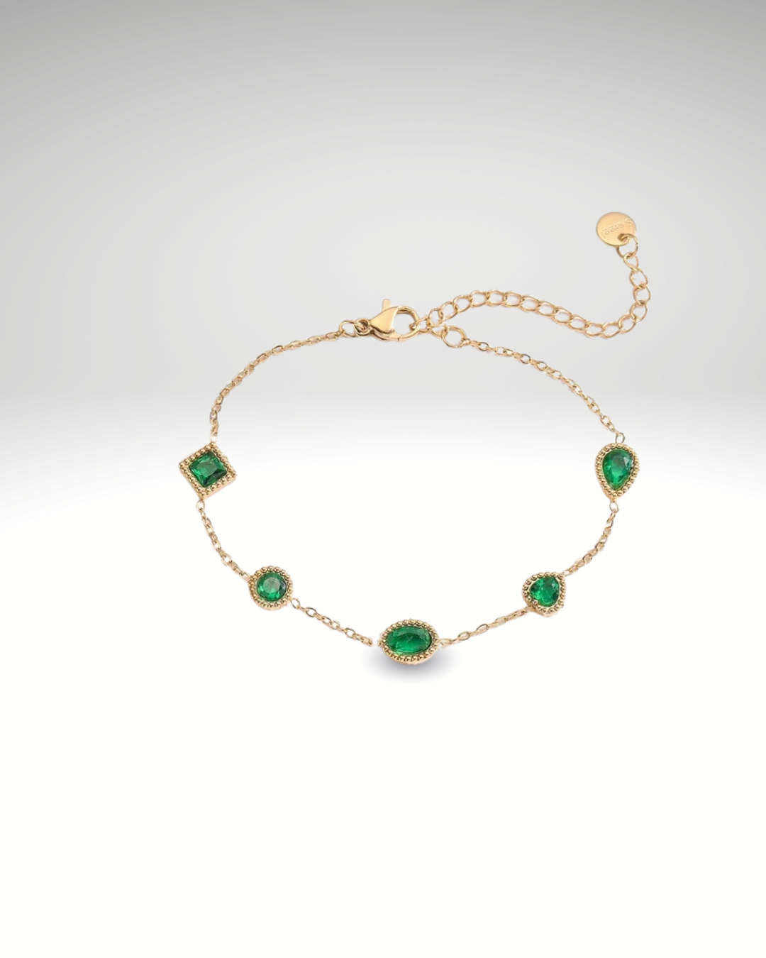 Bracelet NEWBUY 2024 – Acier Inoxydable Doré & Cristal Vert (disponible d'autres couleurs)