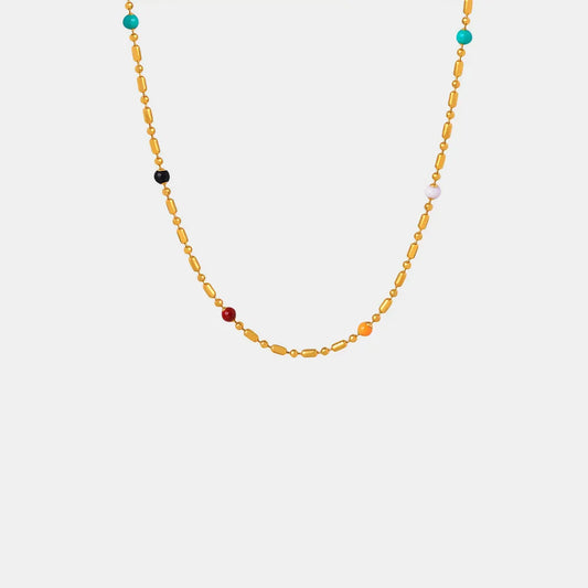 Collier en Perles Goutte d'Huile – Plaqué Or 18K