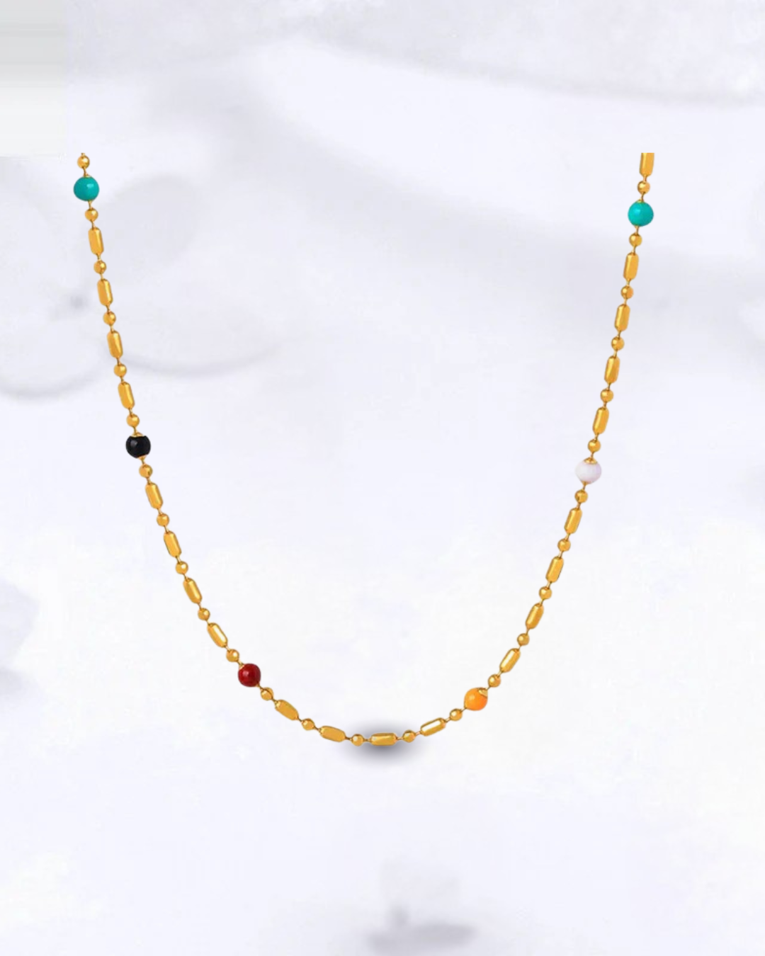 Collier en Perles Goutte d'Huile – Plaqué Or 18K