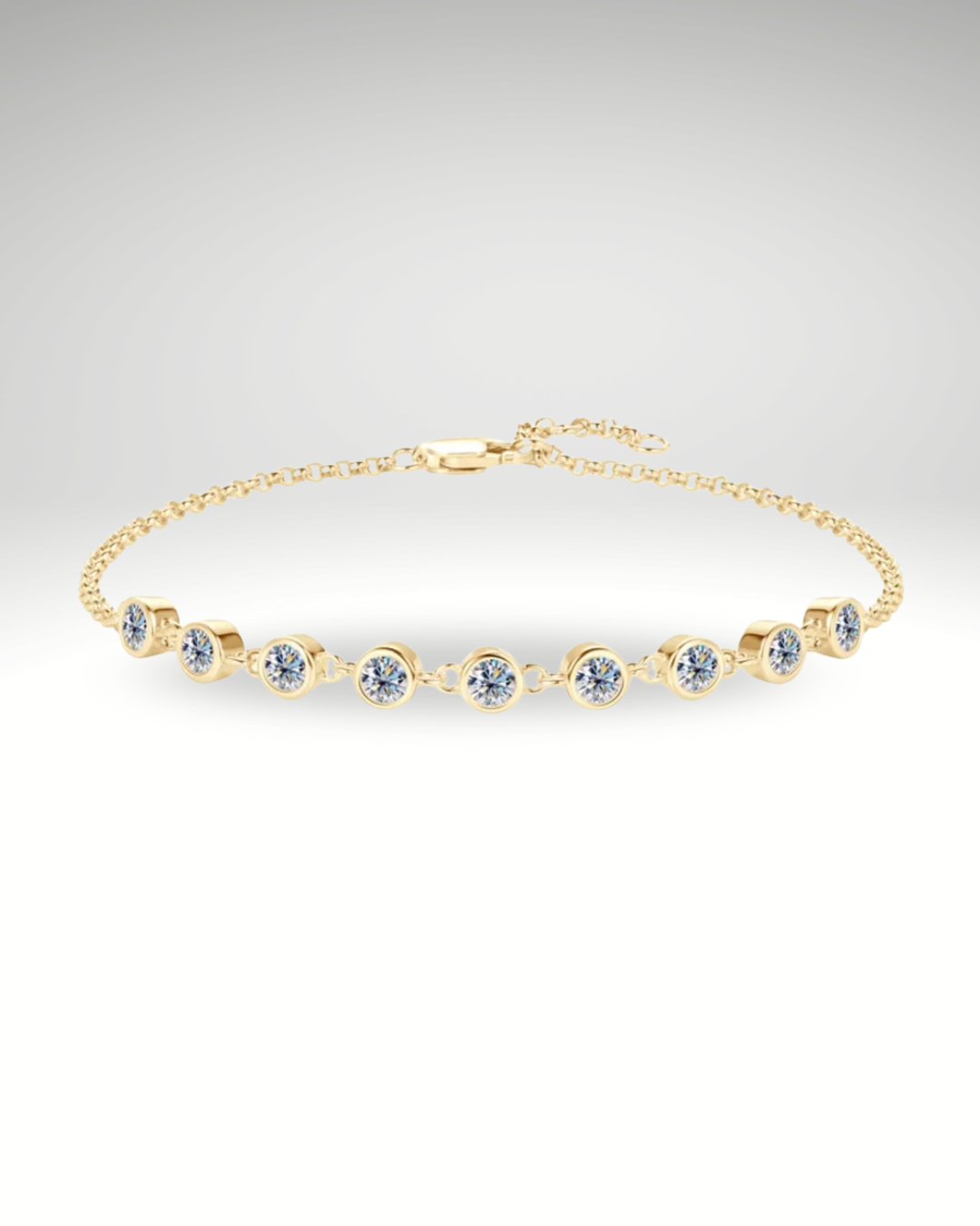 Bracelet Inlaid Moissanite – Argent 925 Plaqué & 0,9 ct Moissanite