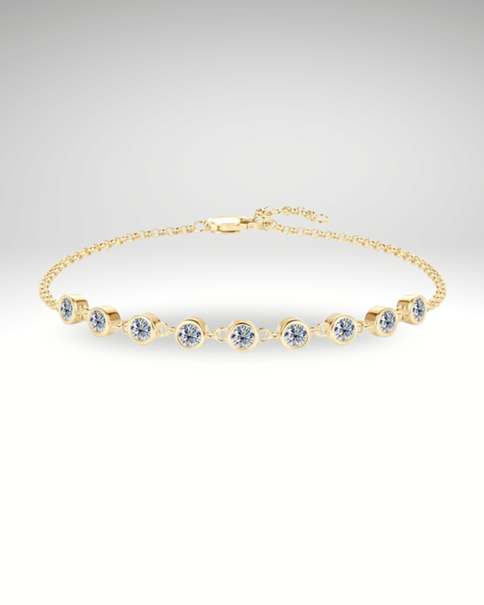 Bracelet Inlaid Moissanite – Argent 925 Plaqué & 0,9 ct Moissanite