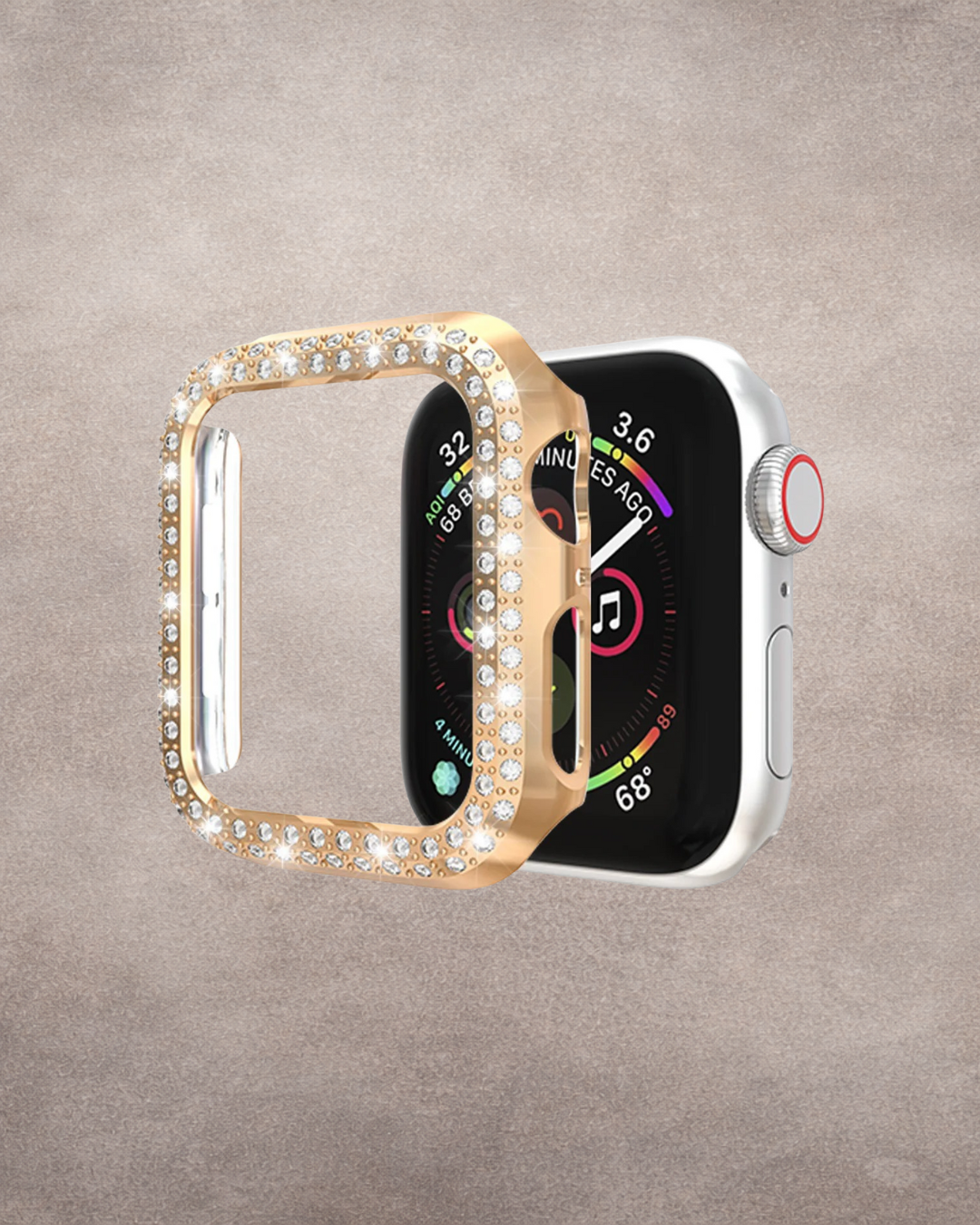Étui de Protection Apple Watch – Bordure Strass Double Rangée