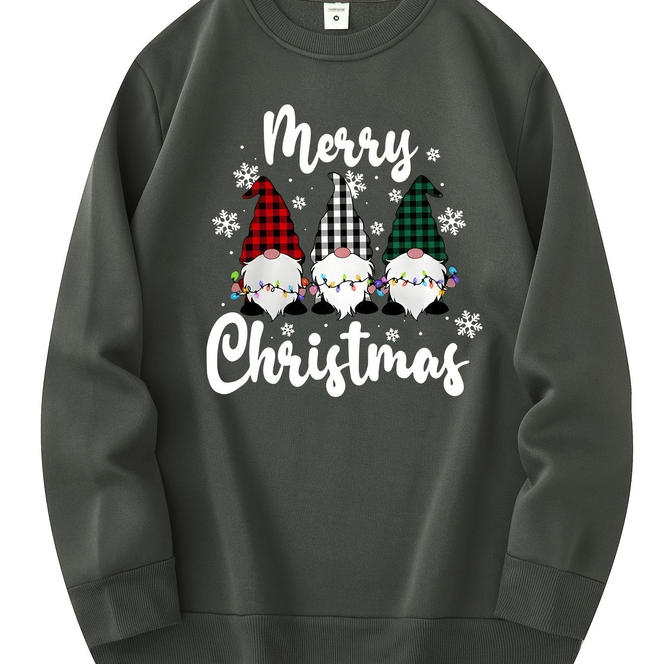 Sweat de Noël Homme  – Motif Gnomes & “Merry Christmas”