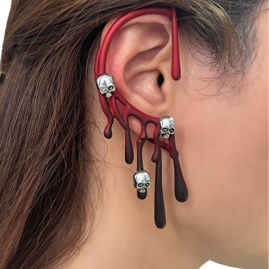 Boucle d’Oreille Effet Sang & Crânes