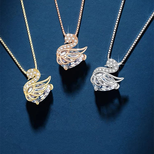 Collier Cygne Élégant – Argent 925 & Zircon Étincelant