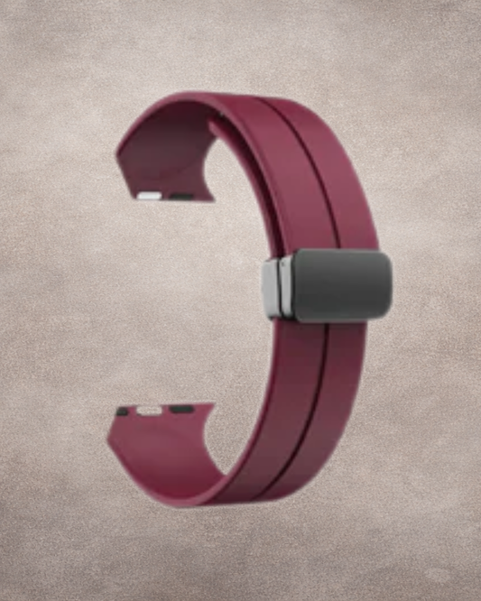 Bracelet Magnétique en Silicone – Compatible Apple Watch S9/S8/S7/6/5/Ultra