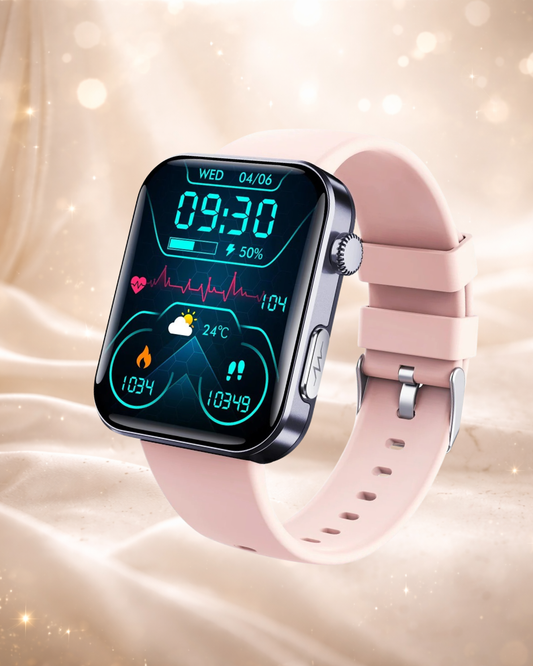 Montre Connectée F300 – Écran Tactile & Suivi de Santé Avancé | Bracelet Cuir ou Silicone Femme