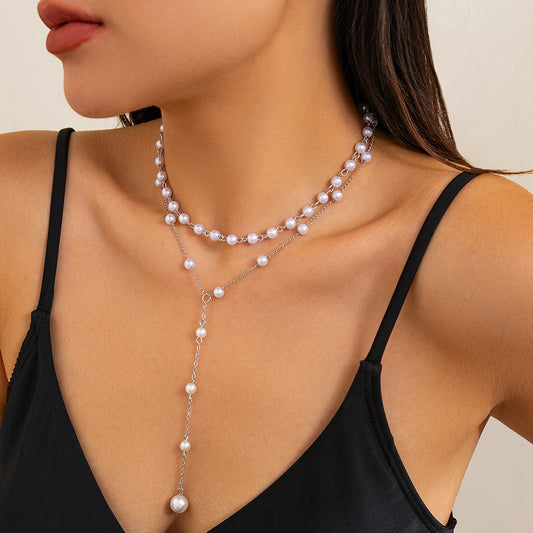 Collier Perlé Multi-Rangs – Élégance à la Française & Chaîne Ras-du-Cou