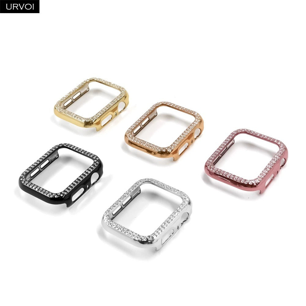 Étui de Protection Apple Watch – Bordure Strass Double Rangée