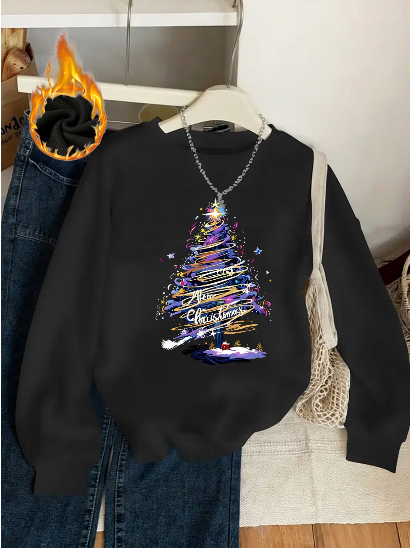 Sweat de Noël Femme – Sapin Festif & Couleurs Vibrantes