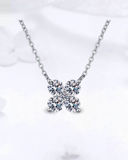 Collier Géométrique Moissanite 1,26 Carat – Argent 925 & Éclat Moderne