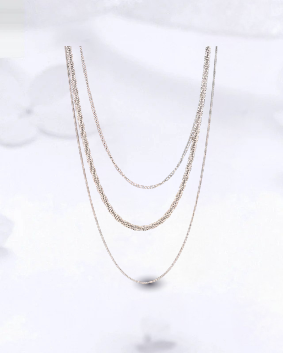 Collier Multi-Rangs Acier Titane – Élégance Superposée