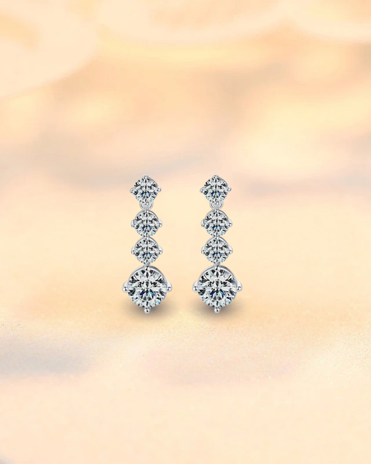 Boucles d’Oreilles Moissanite 4 Carats – Argent 925