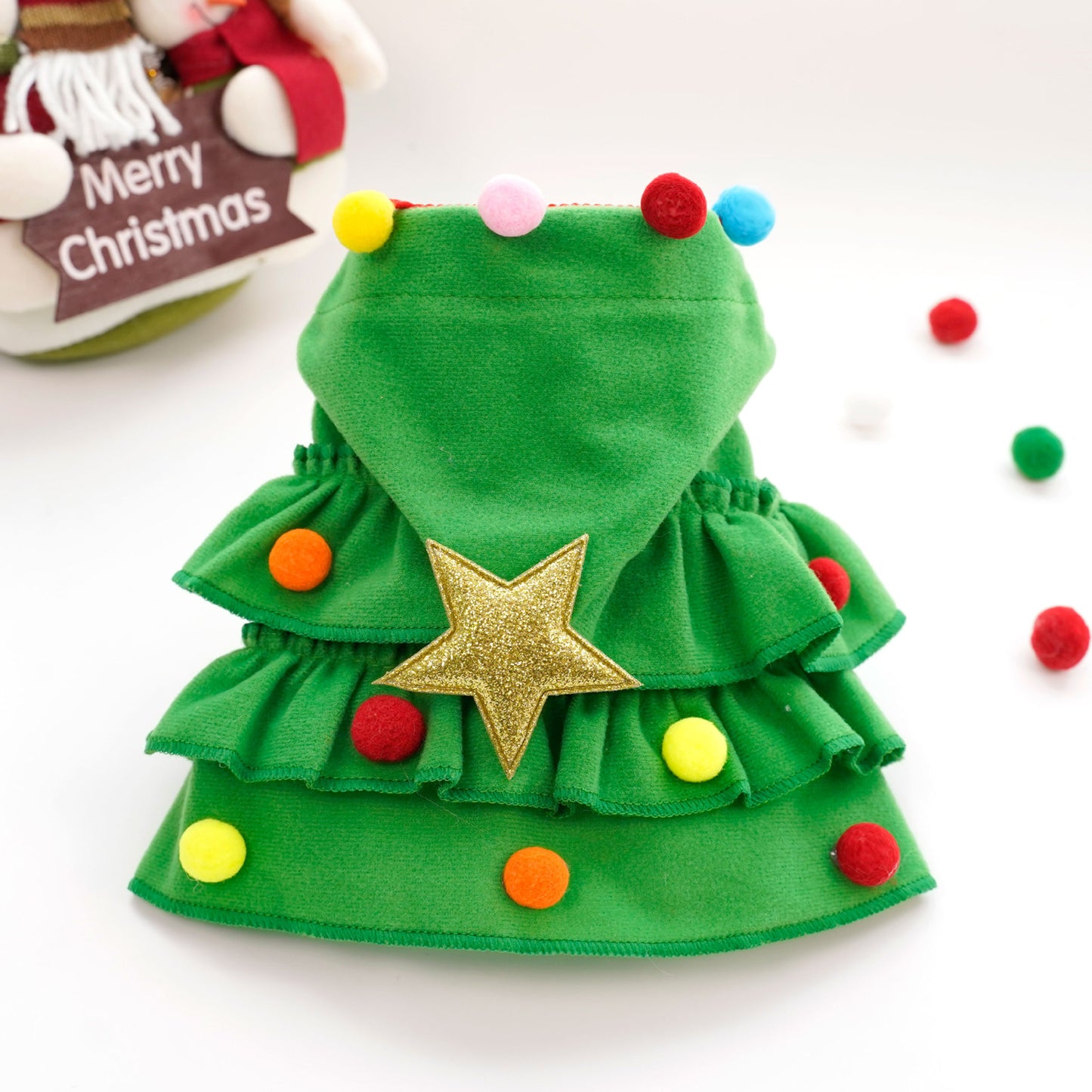 Cape de Noël Sapin pour Chien ( vert ou rouge)