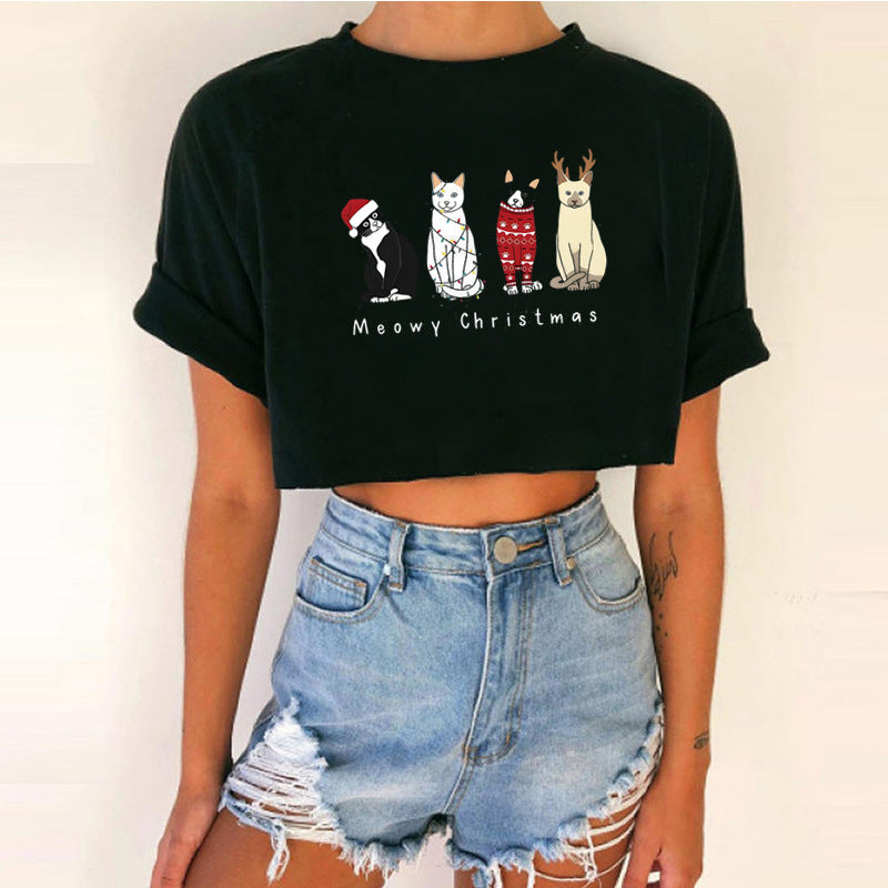 T-shirt Court Crop Top de Noël