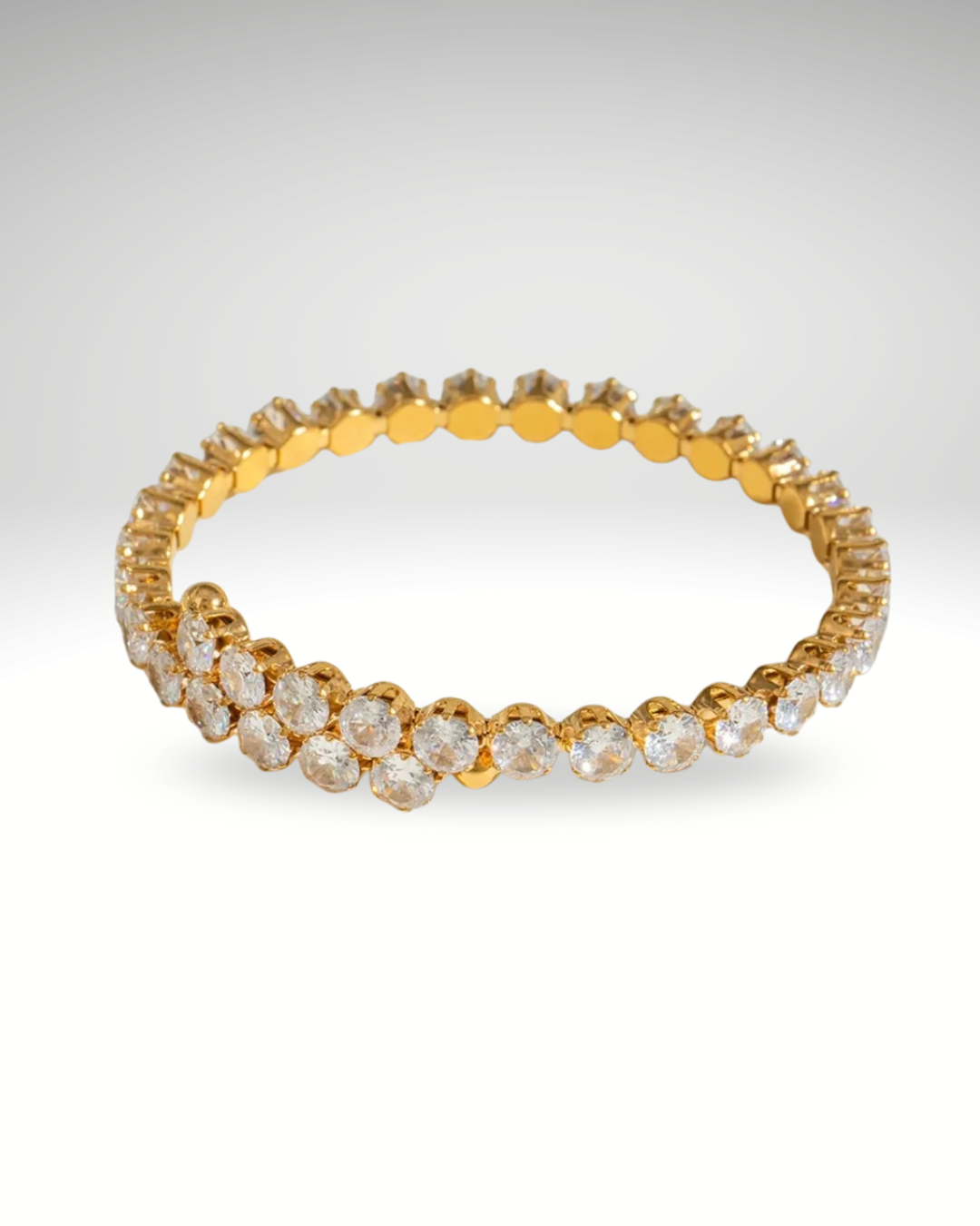 Bracelet Élégance Royale – Acier Inoxydable Doré & Zircons Étincelants