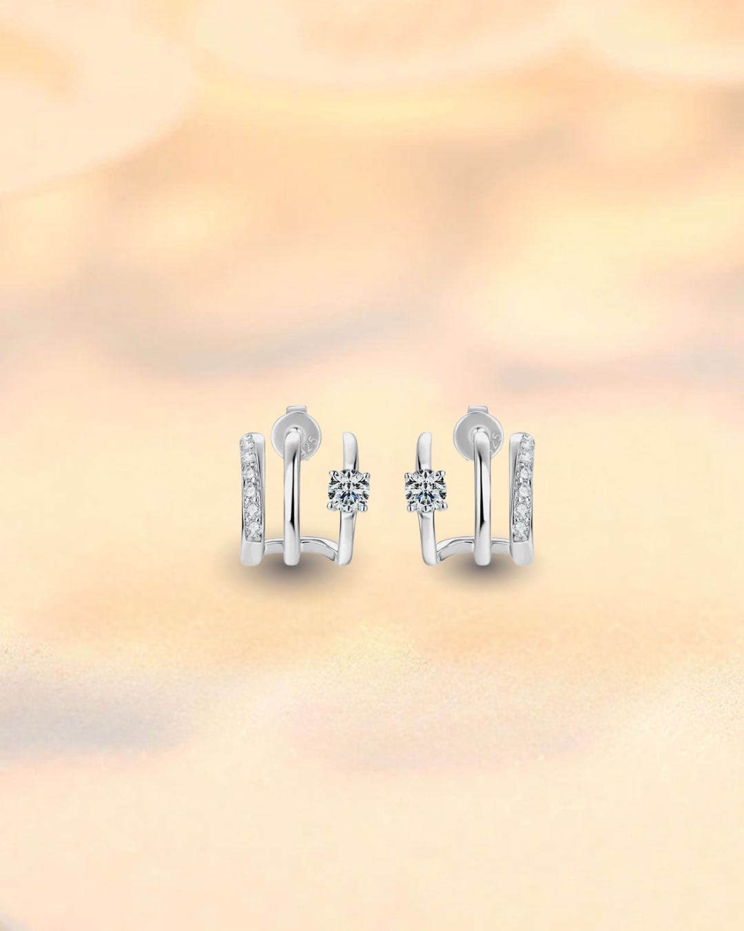 Boucles d’Oreilles en Moissanite – Argent 925 Éclat Pur