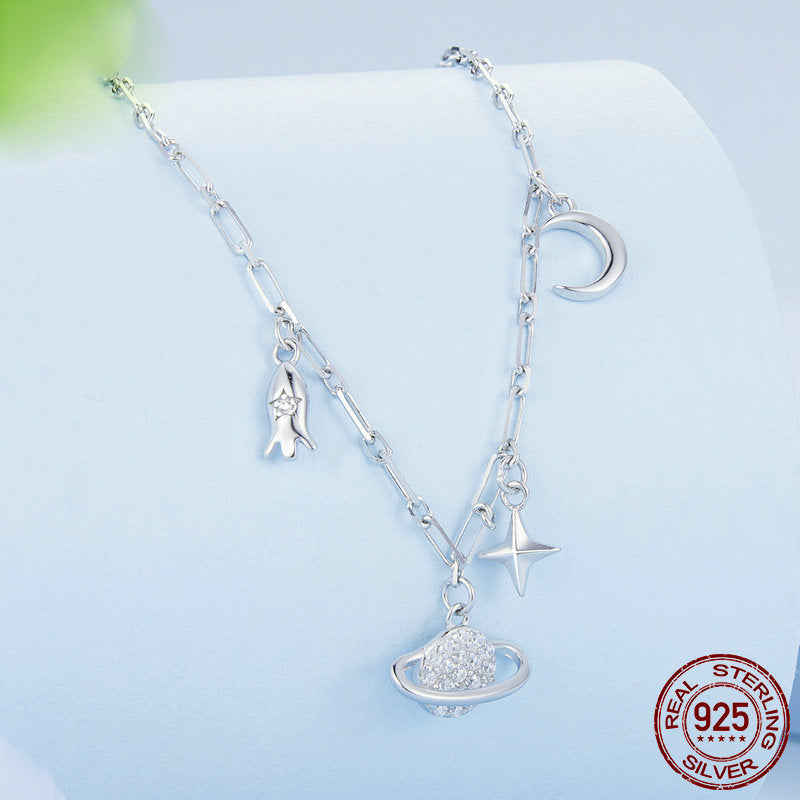Collier “Ciel étoilé” – Argent 925 & Symboles célestes
