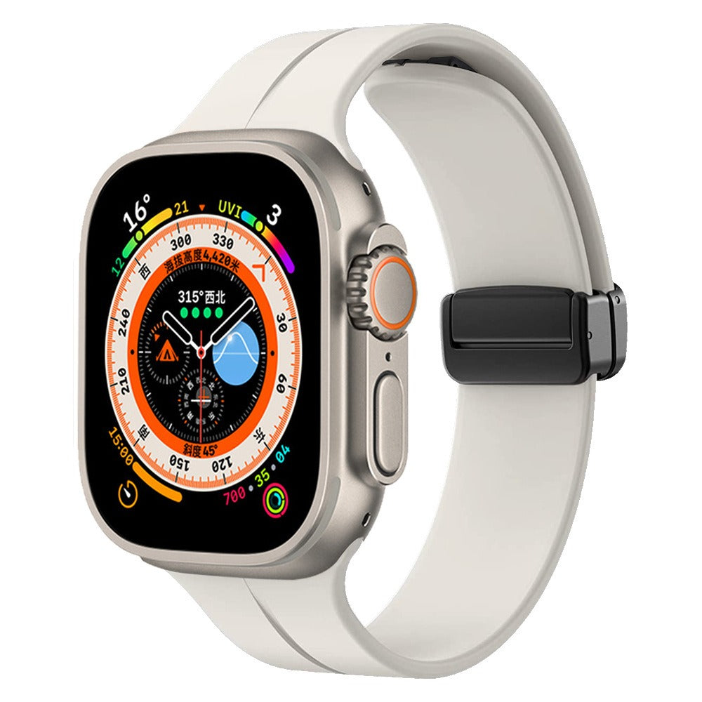 Bracelet Magnétique en Silicone – Compatible Apple Watch S9/S8/S7/6/5/Ultra