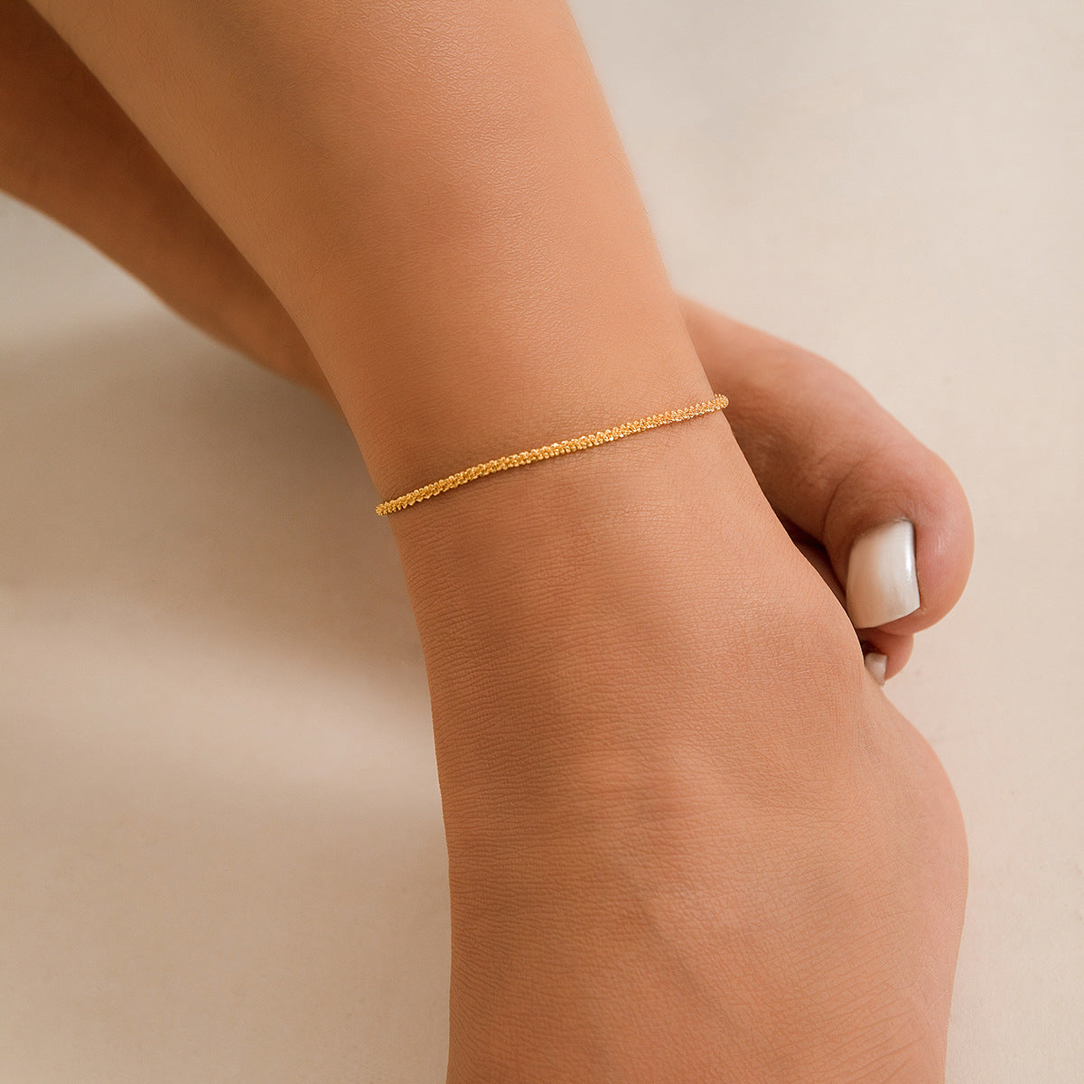 Chaîne de Cheville Double Rang – Étincelant