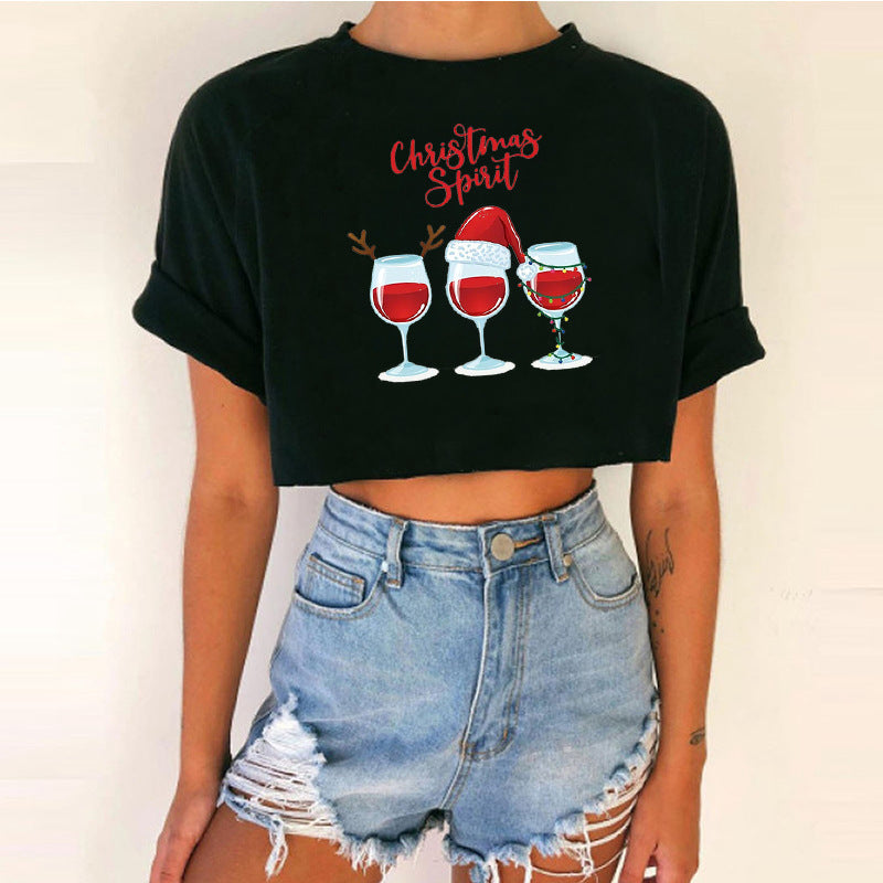 T-shirt Court Crop Top de Noël