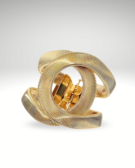 Bracelet Torsadé Glamour – Or Texturé & Ajustable