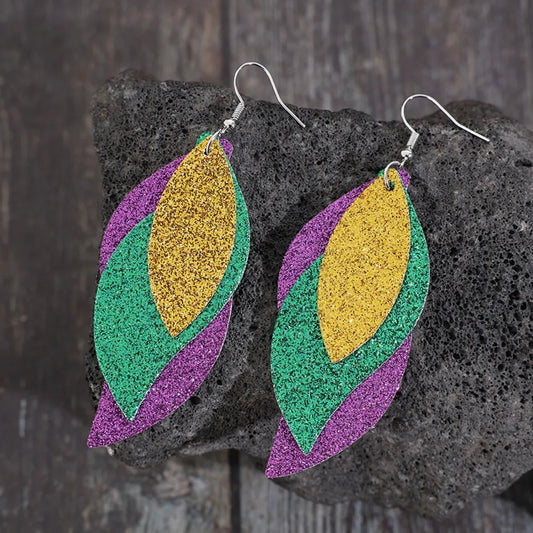 Boucles d’Oreilles Feuilles Multicolores