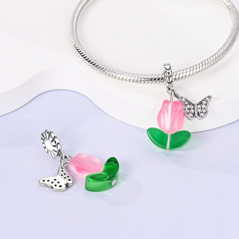 Chaine de sécurité & Charms Fleurs