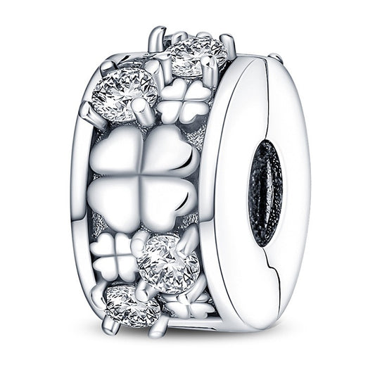 Pendentif Trèfle Porte-Bonheur – En Cuivre Plaqué Argent 925
