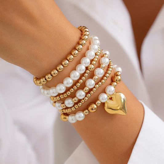 Duo Bracelets Perles & Cœur – Minimaliste, Élégant & Tendance